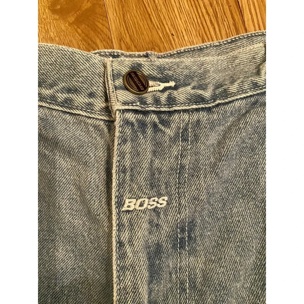 Boss Jean Shorts VTG Distressed Side Spell Outs‎ Men's Sz 38 Faded Look Y2K
